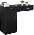 Winado Wall Mount Salon Station Hair Styling, Barber Salon Stations with a Storage Cabinet, 2 Drawers, and 3 Hair Dryer Holders for Stylist Beauty Spa Equipment, Black by Winado