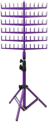 Laflare Standing Braid Hair Organizer – 144 Pegs Hair Extension Holder, Divider & Display Stand for Hair Braiding, Height Adjustable Rack, Easy to Assemble (Purple) - Image 2