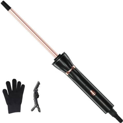 Hahahope 3/8 Inch Curling Iron Wand, Small Ceramic Curler Barrel Tiny Black by hahahope