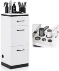 BarberPub Locking Barber Station with Storage Cabinet 2002 (White) by BarberPub