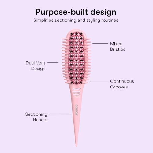 Conair Curl Define Pro Detangling Hairbrush, Tight Curls & Short Hair, Pink - Image 4
