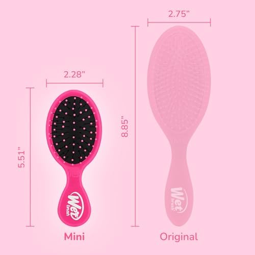 Wet Brush Mini Detangler Hair Brush, Pink - Detangling Travel Hair Brush - Ultra-Soft IntelliFlex Bristles Glide Through Tangles with Ease - Pain-Free - All Hair Types - Image 5