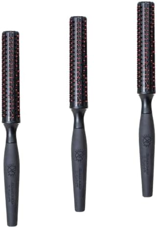 Cricket Static Free RPM 12 Row Round Hair Brush - Curling, Blow Drying, Detangling and Styling Wet or Dry, Suitable for All Hair Types (Pack of 3) by CricketCompany