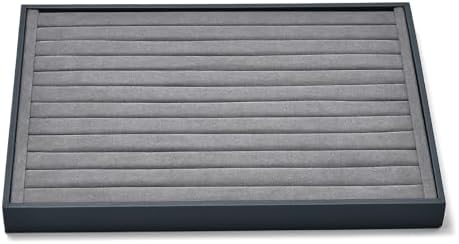 Grey Microfiber Ring Jewelry Display Organizer Tray - Image 4