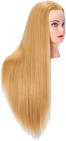 Mannequin Head Synthetic Hair Hairdresser 26-28 inch - Image 2