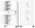 74" Metal Garage Storage Cabinet with Wheels and Locking Doors by AUEYTVR