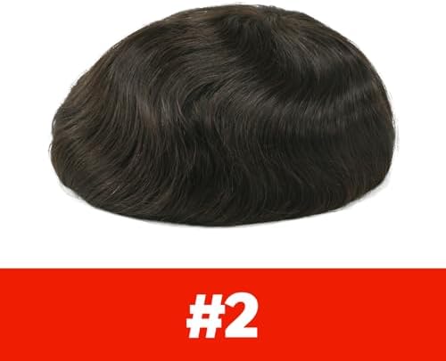 Lordhair Hair System for Men Human Hair Toupee, 7 x 9 Inch, #2 - Image 2