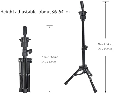 Wig Stand Tripod Mannequin Head Stand for Training Head 25inch - Image 2