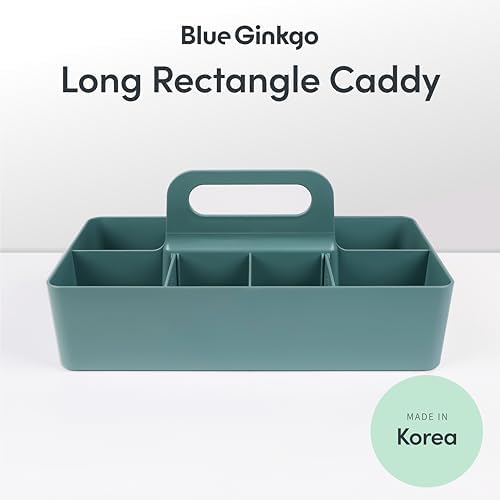 BLUE GINKGO Stackable Organizer Caddy, Long, Green, Made in Korea - Image 2