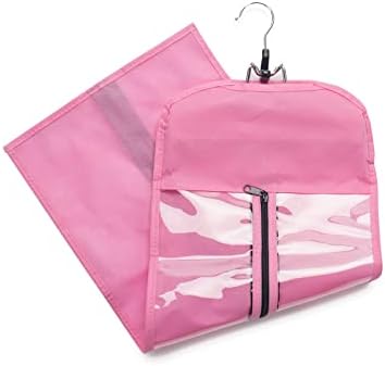 Hairro Portable Hair Extensions Carrier Non-woven Dust-proof Storage Case with Wooden Hanger for Human Hair Extensions, 26 Inch Creamy Pink - Image 6