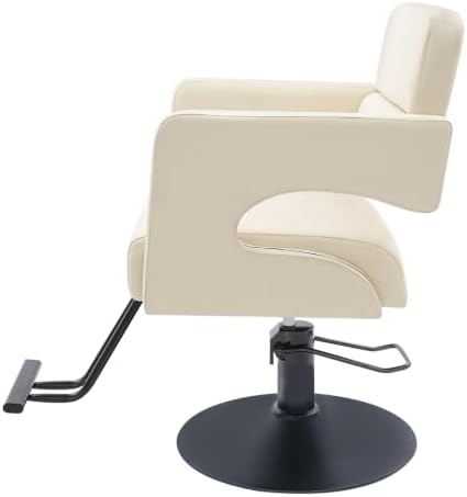 Hair Salon Chair Styling, Hydraulic Pump Barber Chair, 360° Swivel Beauty Barbering Chair for Hair Stylist Women Man, Adjustable Height Pro Stylist Chairs Beauty Salon Equipment (Black,White) - Image 6