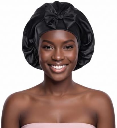 AWAYTR Satin Bonnet for Sleeping, Adjustable Bow Sleep Cap for Women by AWAYTR