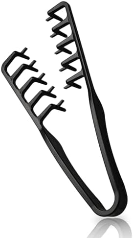 Wide Tooth Comb for Men | Textured Styling Comb for Curly Hair | Hair Volumizer Tool with Fluffy Texture | Plastic Quad Comb for Men's Hair Styling (Black, Large) by shimsol