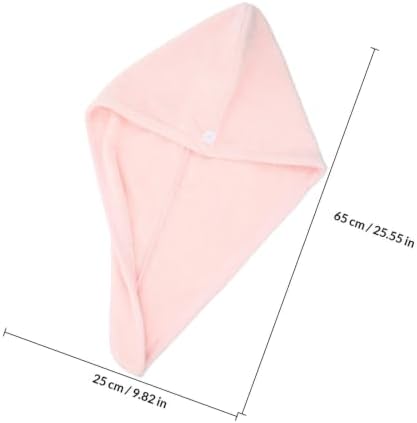 3pcs Coral Fleece Hair Drying Towel Wrap with Button Closure - Image 2