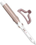 Conair Double Ceramic 1 ¼-Inch Curling Iron with Claw Clip, 1 ¼ -Inch Barrel Creates Loose Curls, Hair Curler for Use on Medium & Long Hair, White/Rose Gold by conair