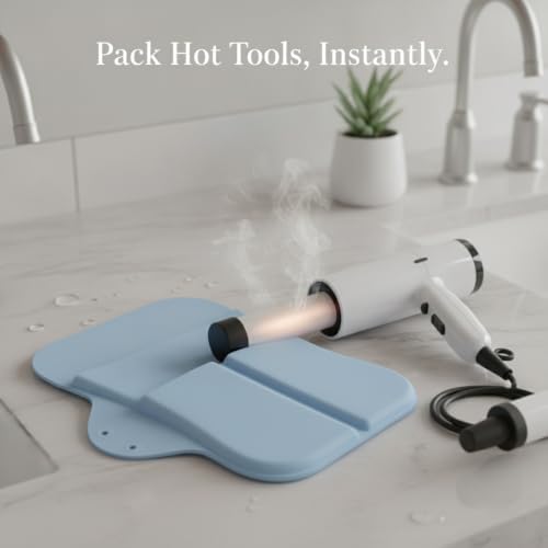 Silicone Heat Resistant Pouch for Hair Styling Tools, Travel Storage Bag for Curling Iron & Straightener, Portable Organizer Case - Image 2