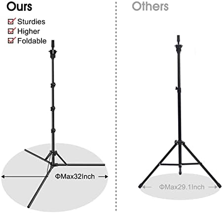Foldable Mannequin Head Stand, Upgrade Adjustable Wig Stand Tripod, Metal Mannequin Stand for Cosmetology Hairdressing Training - Image 6
