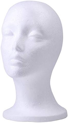 Foraineam 2 Pack Foam Wig Display Stand, Female Mannequin Wig Holder, Cosmetics Model Head White Foam Heads Glasses Mask Hat Hairpieces Stand - Image 7