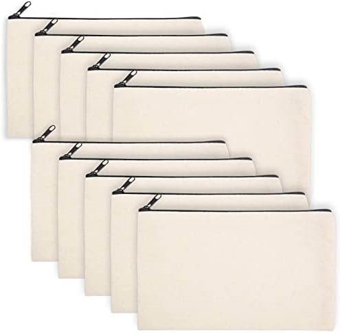 Legigo Blank Canvas Bags Zipper Pouch Makeup Bags Pencil Pouch Bulk by Legigo