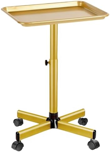 Salon Tray on Wheels, Rolling Tray with Adjustable Height, Metal Feet Salon Service Tray, Ideal Use As Tattoo Tray＆Dental Tray by Fuehomue