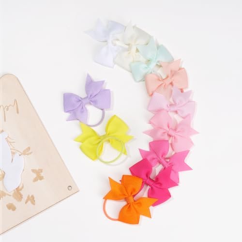 CÉLLOT Baby Hair Ties with Bows,42pcs 2 inch Baby Hair Bow Ponytail Holders - Image 6