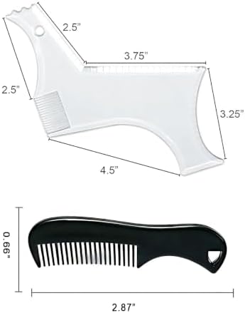 Men's Beard Trimming Kit, Beard Shaper Template with Built-in Comb & Stubble Beard Comb, Beard Lineup Tool for Straight/Curved Beard Line, Beard Grooming Accessories for All Beard Styles - Image 6
