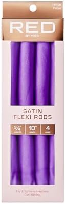 Red by Kiss Satin Flexi Heatless Curling Rods, Damage Free & Frizz Free No Heat Soft Curls, Silky Satin to Prevent Breakage, Comfortable Pin-Free Styling, Gentle Rollers for All Hair Types by REDbyKISS