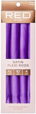 Red by Kiss Satin Flexi Heatless Curling Rods, Damage Free & Frizz Free No Heat Soft Curls, Silky Satin to Prevent Breakage, Comfortable Pin-Free Styling, Gentle Rollers for All Hair Types by REDbyKISS