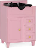 BarberPub Barber Storage Shampoo Station with Bowl & Cabinet 7131 (Pink) by BarberPub