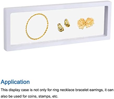 MECCANIXITY Floating Frame Display Holder Stand 3D Jewelry Display Box 11.81 x 4.33 x 0.79 inch White for Ring Necklace Bracelet Earring Pack of 2 - Image 5