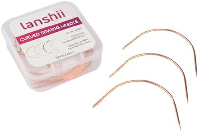 Lanshii Hair Extension 10Pcs Curved Needles in Clear Plastic Case Wig Making Repair Needles Hand Sewing Accessories Pro Beading Tools for Sewing Weft Extensions Micro Beads Rings DIY Hair Weaving by Unknown