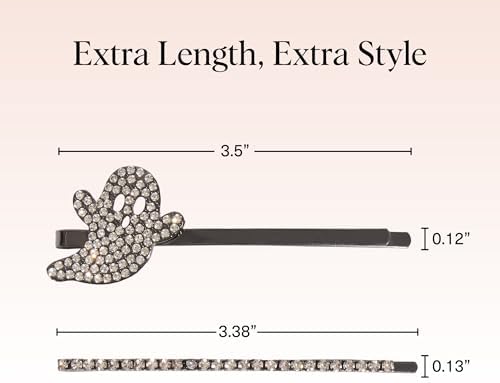 Kitsch Extra Long Metal Rhinestone Bobby Pins - 4pc Set - Image 5