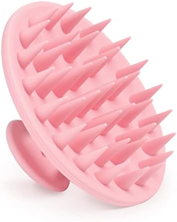 Meartchy Silicone Scalp Massager Shampoo Brush, Scalp Brush for Hair Growth & Dandruff Removal, Hair Scrubber Scalp Stimulator Exfoliator Brush with Soft Bristles for Wet Dry Scalp Care (Pink) by Meartchy