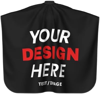 55x66in Black Custom Barber Cape, Personalized Designer Barber Cape for Salon, Gifts for Birthday Christmas - Image 2