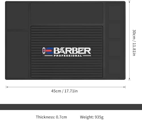Magnetic Barber Mat for Station Barber Organizer Mat for Clipper Salon Station Tools with 4 Slots for Clippers Salon Barbershop Work Station Pads Anti Slip(4 Slots) - Image 2