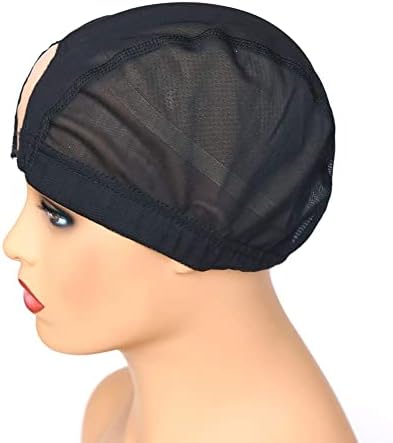 BTWTRY Stretch 1.3x3inch U Part Wig Cap with MONO Lace Dome Wig Caps for Making Wigs Elastic Band around Weft Wig Cap 1pc Black Color Mesh Dome Weaving Wig Cap (1 Pc, 0014) - Image 5