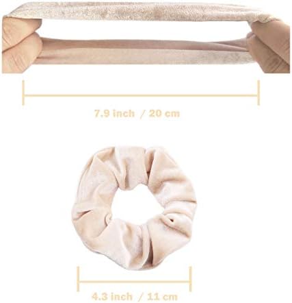 IVARYSS Scrunchies for Women, 12 Pcs Neutral Velvet Scrunchies for Hair, Classic Elastic Thick Scrunchy Hair Bands Ties, Soft Ropes Ponytail Holder Hair Accessories - Image 3