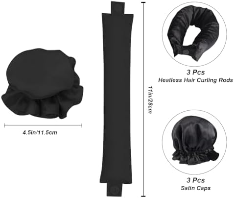Heatless Curls Overnight Hair Curlers, 6 PCS Satin Flexi Rods Set - Image 2