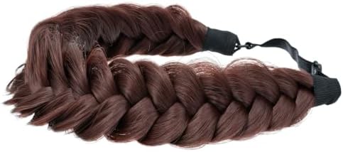 Synthetic Hair Braided Headband Classic Wide Strands Wedding Disorderly Fluffy Braids Wig Band Women Beauty Accessory - Image 3