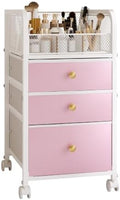 Rolling Makeup Vanity Cart Makeup Organizer with Drawers for Girls by ZQUYAJ