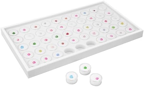 Ikee Design 50 White Foam Gem and Bead Storage Jars Stackable Display Tray by IkeeDesign