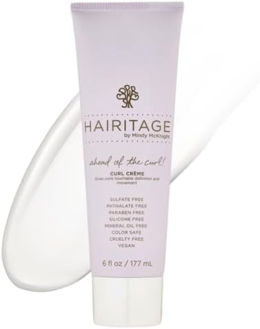 Hairitage Hydrating Jojoba Oil Curl Cream for Curly Hair - Moisturizing Anti Frizz Styling Product for High Definition Curls for Women + Men - Bounce + Shine for Fine + Thick Hair - Color Safe + Vegan by Hairitage