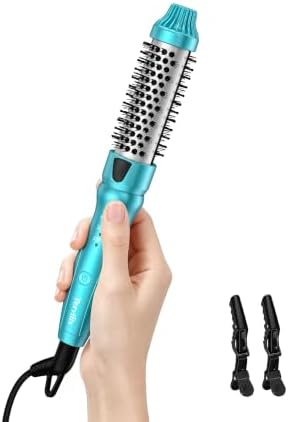 Terviiix Thermal Brush, MINI 1 Inch Hot Brush, Ionic Heated Round Brush, Tourmaline Ceramic Ionic Curling Iron for Short Hair, Adjustable Temperature, Dual Voltage by Terviiix