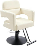 Hair Salon Chair Styling, Hydraulic Pump Barber Chair, 360° Swivel Beauty Barbering Chair for Hair Stylist Women Man, Adjustable Height Pro Stylist Chairs Beauty Salon Equipment (Black,White) by Unknown