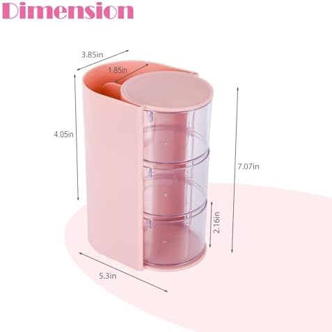 Hair Accessory Organizer, Hair Brush Organizer, 3-Tier Clear Hair Accessories Organizer Rotatable, Perfect for Hair Ties Clips and Small Bows Clip Earring Necklaces, A Girl The Latest Gift white - Image 2