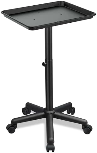 Salon Tray on Wheels, Salon Rolling Tray with Adjustable Height, Hair Stylist Tray, Suitable for Tattoo Tray and Dental Tray by Fuehomue