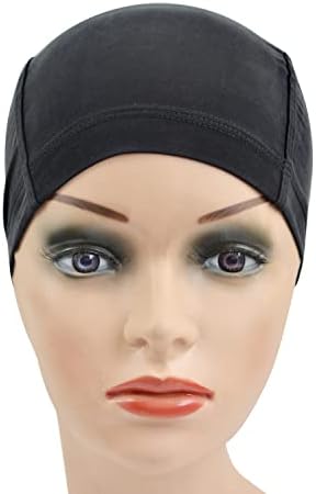 1 Pc Cool Breathable Wig Cap with Elastic Band Stretchable Dome Cap for Wigs (Black) - Image 2