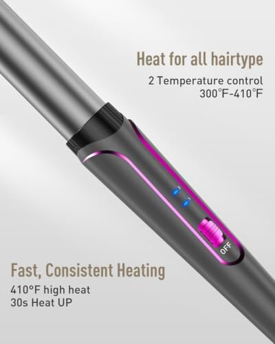 Waver Curling Iron Wand - BESTOPE PRO 5 in 1 Curling Wand Set with 3 Barrel Hair Crimper for Women, Fast Heating Crimper Wand Curler in All Hair Type, Women Gifts - Black - Image 5
