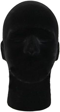 Styrofoam Mannequin Head, 20" Head Circumference Foam Wig Stand for Styling & Display, Headset/VR Holder, Hat Cap Sunglasses Display Head, Black - Image 3