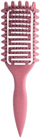 Curl Defining Brush for Curly Hair, Vented Detangling Hair Brush for Wet and Dry Styling, Curved Brush for Shaping and Smoothing Curl Clumps, Lightweight Hair Brush （Pink） by Yingbtr